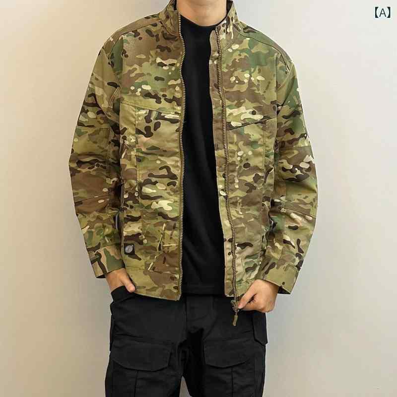 上衣 メンズ ミリタリー 変装柄 アウトドア 御役目着 烏兎 立襟 上衣 成人男性用 アウター トップス 細工物御召しもの 心地好い