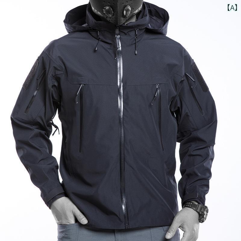 マウンテンパーカー メンズ 防水 ジャケット アウトドア 登山服 アウター フード付き 防風 ウェア 撥水 カモフラ柄 黒 緑 カーキ グレー｜トミーショップ 店