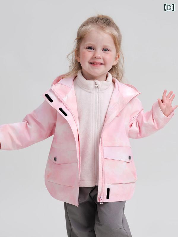 キッズ アウター マウンテンパーカー 春秋 フード付き ジャケット 男女兼用 子供服 ポリエステル 普段着 かわいい ピンク系 ブルー系|トミーショップ 店
