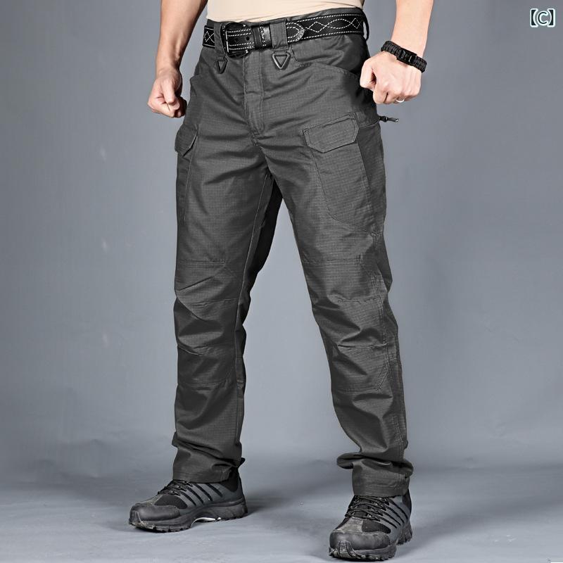 ワークパンツ メンズ 男性用 春秋 アウトドア IX7 戦術 トレーニングパンツ ルーズ 耐摩耗性 パンツ ジャングル 迷彩 カーゴパンツ IX9 グレー カーキ ブラック アーミーグリーン