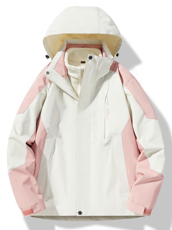 マウンテンパーカー 男女兼用 防風 防水 撥水 取り外し可能 フード付き 登山 アウトドア ジャケット ポリエステル 無地 切り替え カモフラージュ柄 防寒 保温 春秋冬 アイボリー ブラック カーキ オリーブグリーン グレー
