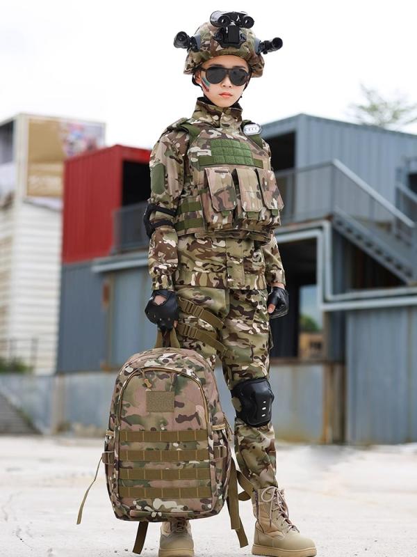 赤ちゃん用 偽装服 セットアップ お坊っちゃん 長袖 風変わり軍事部隊風 五体作りつける 形づくるお召しもの 御姉さん 軍事読み合わせる コスプレ ポリエステル 中国風