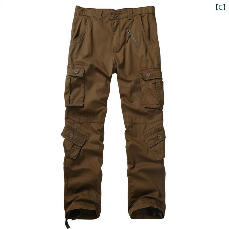 カーゴパンツ メンズ 変装ズボン下 御役目ズボン 多衣嚢 細工物ズボン下 ロングズボン下 綿100% ゆったり 引っ切り無い 通気性 カーキ 軍緑 赤銅色 薄墨色 赤いこと 青み 黒いこと