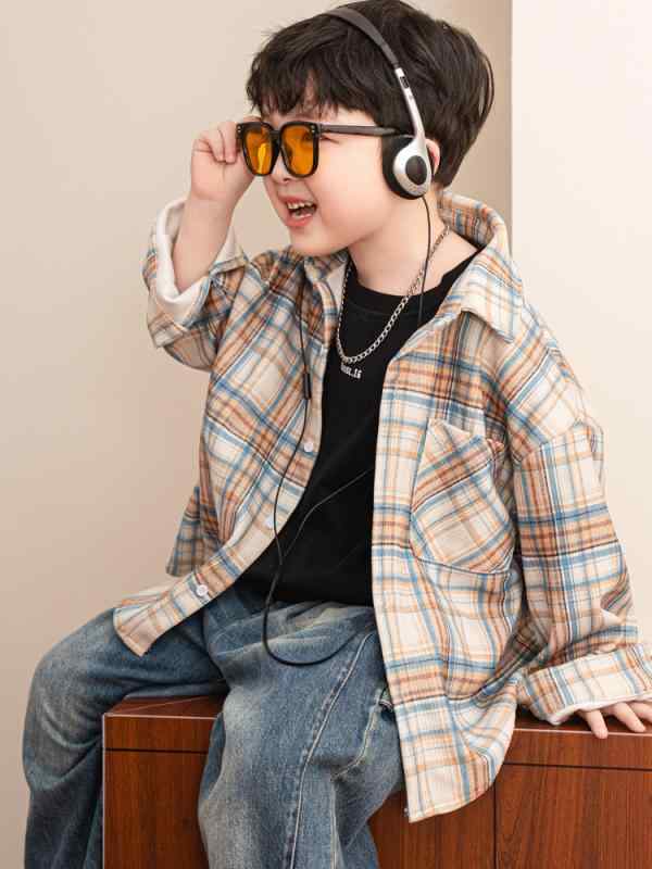 シャツ キッズ 男の子 子供 チェック柄 コーデュロイ 長袖 春秋 冬 ネルシャツ カジュアル トップス ボーイズ 110cm 120cm 130cm 140cm 150cm 160cm