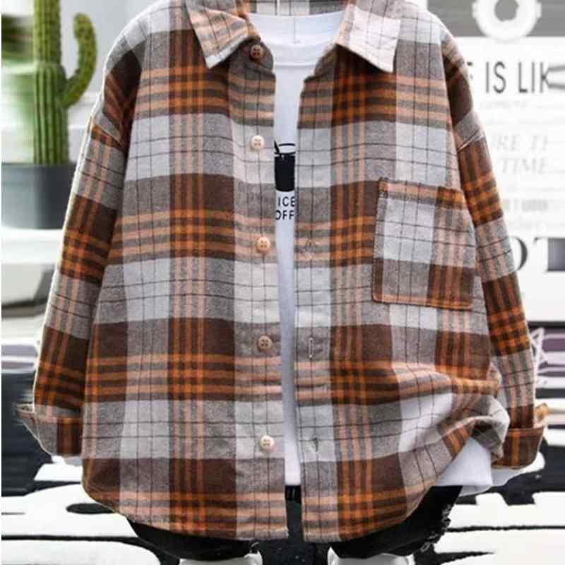 シャツ 男の子 キッズ 長袖 格子柄 春秋 綿 トップス 子供服 110cm 120cm 130cm 140cm 150cm 160cm 通学 普段使い