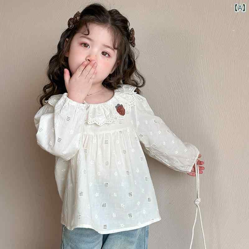 シャツ キッズ 長袖 花柄 春物 子供服 90cm 100cm 110cm 120cm 130cm 140cm 綿100% かわいい 襟付き ベージュ