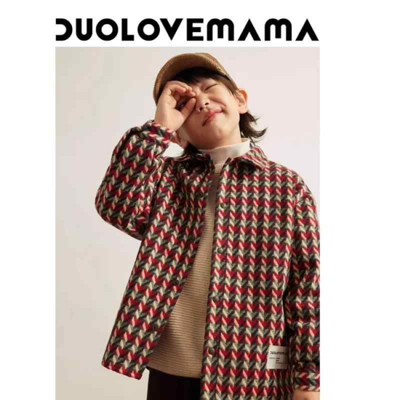 シャツ キッズ チェック柄 厚手 秋冬 子供服 男の子 女の子 中学生 高校生 トップス アウター 長袖 赤色