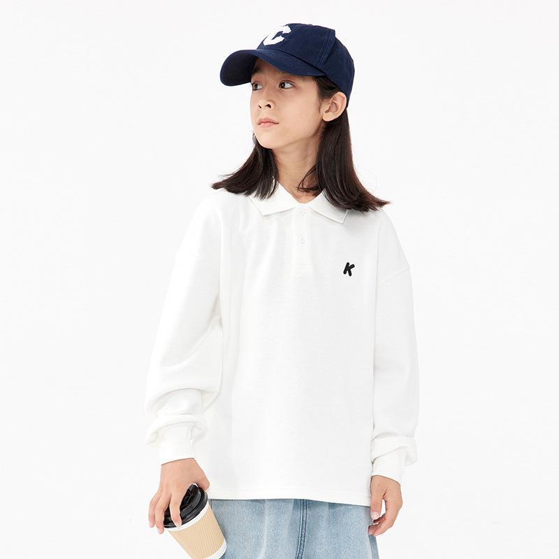 Tシャツ キッズ 子供服 男の子 女の子 長袖 ポロシャツ 襟付き トップス コットン 春秋 吸湿速乾 130cm 140cm 150cm 160cm 170cm 180cm ホワイト ネイビー グレー