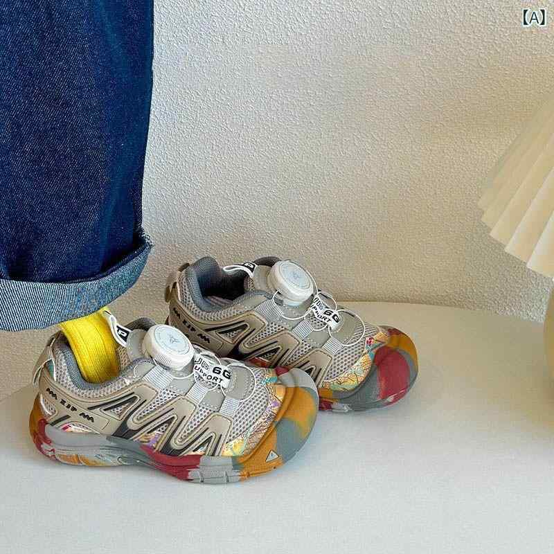 スニーカー キッズ 子供用 男の子 女の子 スポーツシューズ アウトドア 登山靴 通気性 滑り止め 運動靴 春秋 合成皮革 ゴム底 4歳 5歳 6歳 迷彩色 黒 深灰色