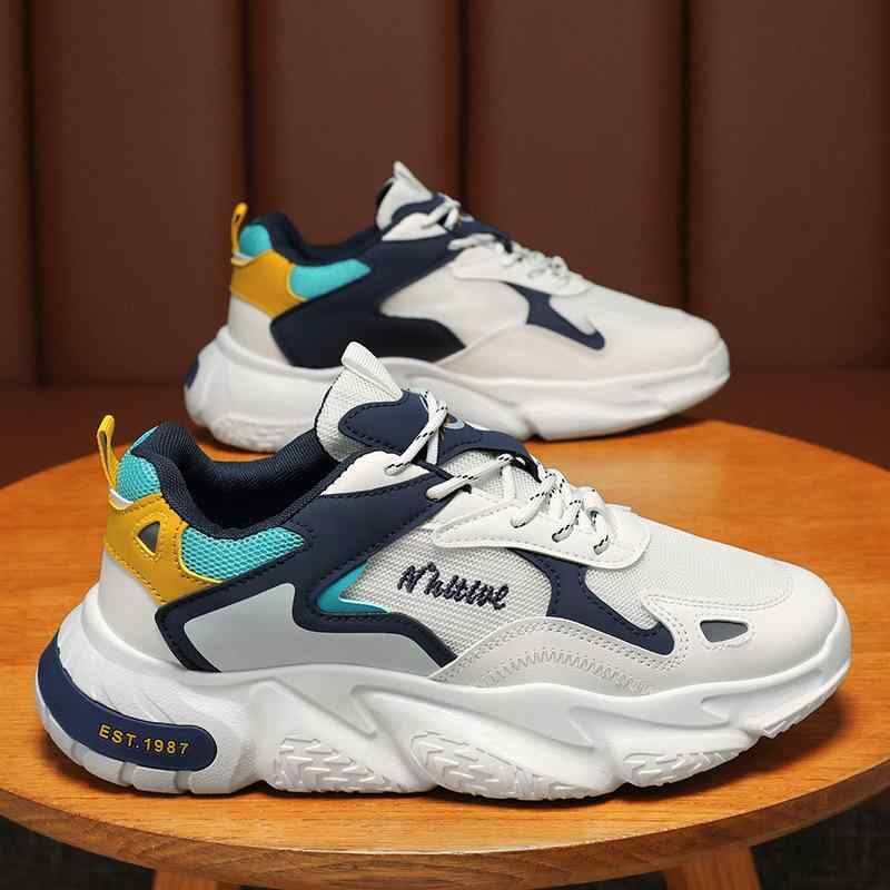 スニーカー メンズ 男性用 厚底 スポーツシューズ ランニングシューズ 運動靴 通気性 メッシュ 春夏 ローカット 普段使い 滑り止め カジュアル ブルー ベージュ