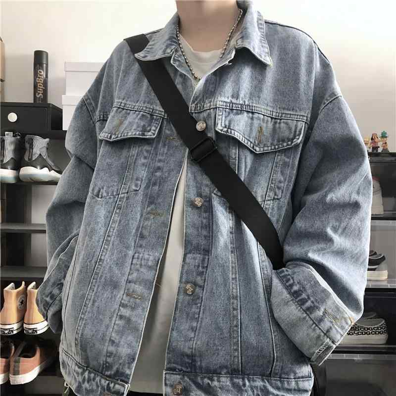 デニムジャケット 男性用 レトロ ブルゾン ゆったり 韓国風 カジュアル トップス 秋冬 Gジャン