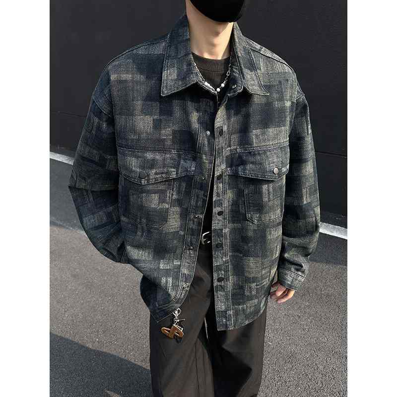 ジャケット メンズ デニムジャケット 春秋物 スリム ショート丈 トップス 男性用 アウター ファッション カジュアル 黒 グレー｜トミーショップ 店