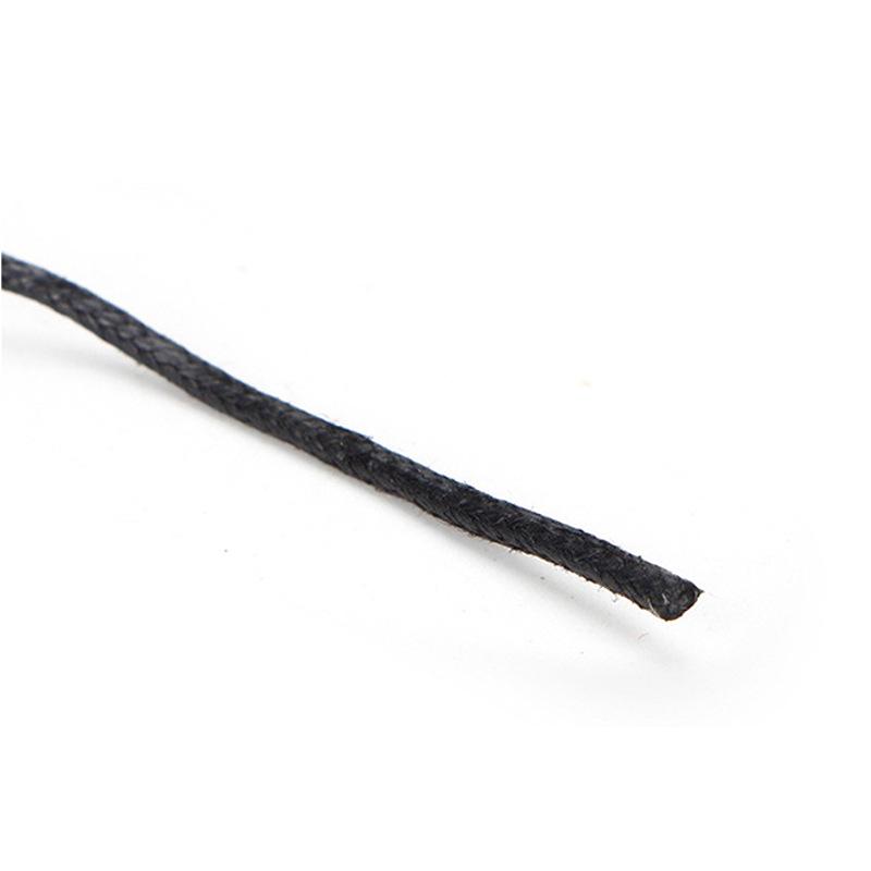 コットン 蝋引き紐 1.5mm ブラック 靴紐 DIY アクセサリーコード 服飾 雑貨 綿紐 手芸用品(x5)
