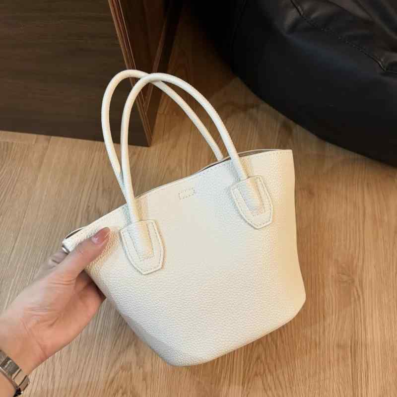 御徒面子 レディース 水桶御徒面子 鞄 なめし革 通い 普段使い走り ホンブルグ帽 PU 春夏 白(x3)