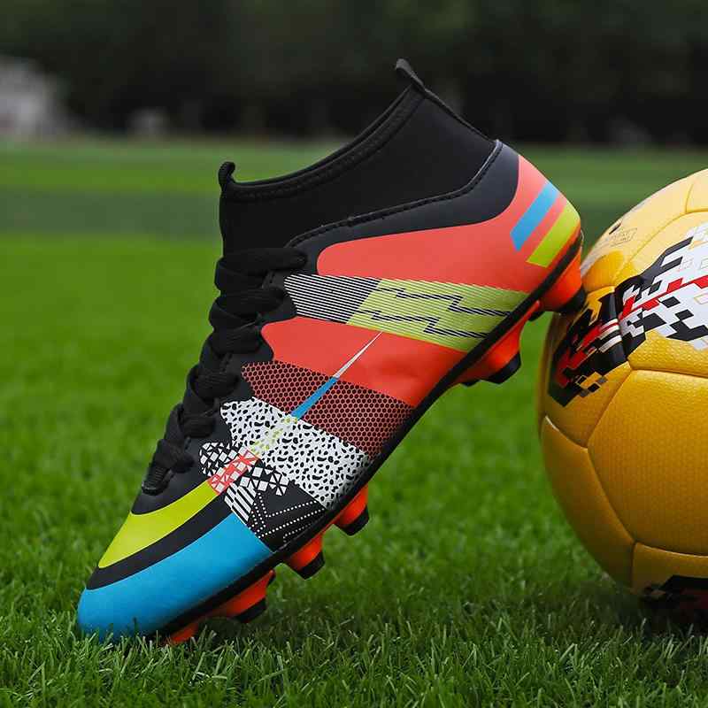 サッカーシューズ キッズ ジュニア 大人用 トレーニングシューズ ソックス付き ラバー底 耐摩耗性 高・辞 春秋冬 オレンジ レッド ブルー グリーン