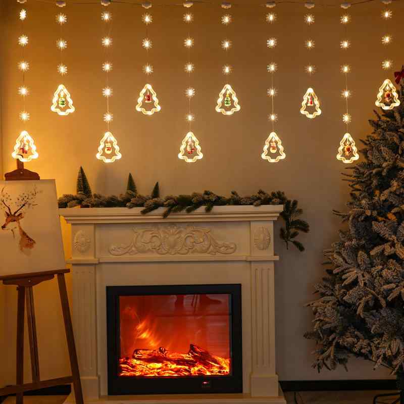 カーテンライト クリスマス LED イルミネーションライト スター 星 暖白色 カラフル 部屋装飾 USB電源 クリスマスツリー オーナメント IP43