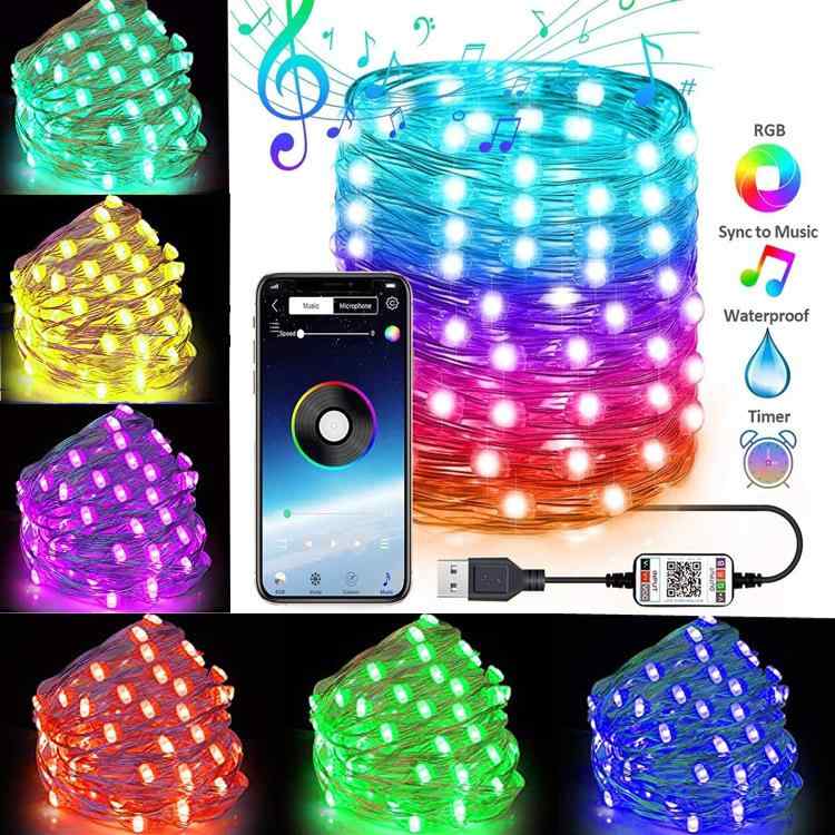 LEDライト ストリングライト 全彩 USB スマート Bluetooth APP制御 背景ライト クリスマスツリー デコレーション(x10)|トミーショップ 店