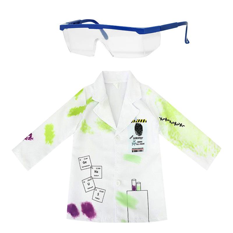 キッズ ダンス衣装 科学者 コスプレ 子供用 幼稚園 イベント ハロウィン 仮装 発表会 舞台衣装 演出服 男の子 女の子 聚???