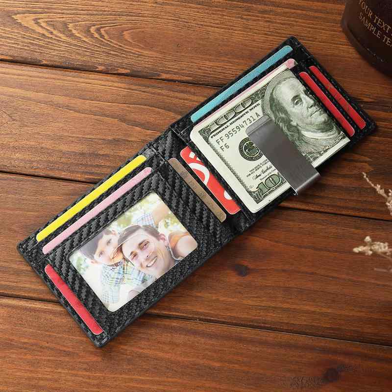 財布 男性用 二つ折り カードケース スキミング防止 炭素繊維柄 マネークリップ レザー ブラック RFID 盗難防止(x200) 87,896円