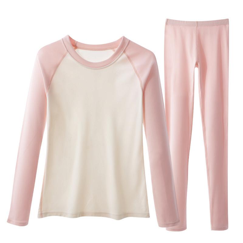 インナー レディース 秋冬 保温 上下セット 接触冷感 再生繊維 パジャマ 部屋着 S M L XL XXL ピンク系 グリーン イエロー ブラック