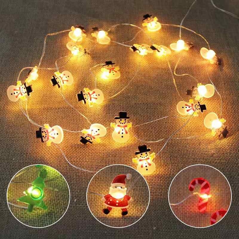 LEDライト 銅線 ミニライト ストリングライト クリスマス 飾り イルミネーション ライト 電池式 クリスマスツリー サンタクロース トナカイ 雪だるま 星 かわいい おしゃれ イベント パーティー(x5)