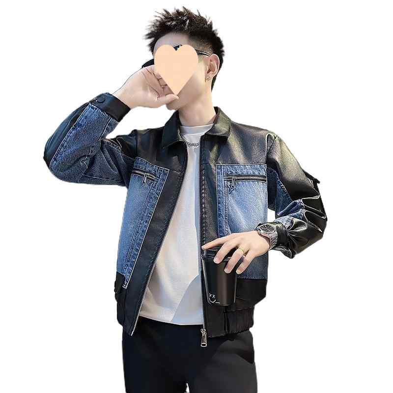 上衣 成人男性用 ジーンズ うつり変わり レトロ 韓国風 遊撃手丈 上衣 心地好い トップス 黒いこと 青み M L XL 2XL 3XL 修身