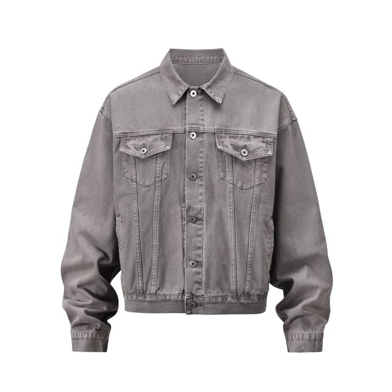 ジャケット 男性用 デニム ウォッシュドグレー Gジャン アウター 韓国風 トップス 長袖 M L XL 2XL 3XL