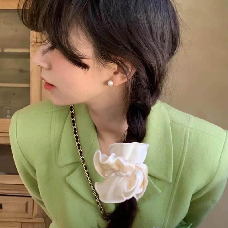 ヘアアクセサリー レディース シルク ヘアゴム シュシュ 上品 大人 かわいい おしゃれ 髪飾り ピンク系 グリーン シャンパンカラー ラベンダー