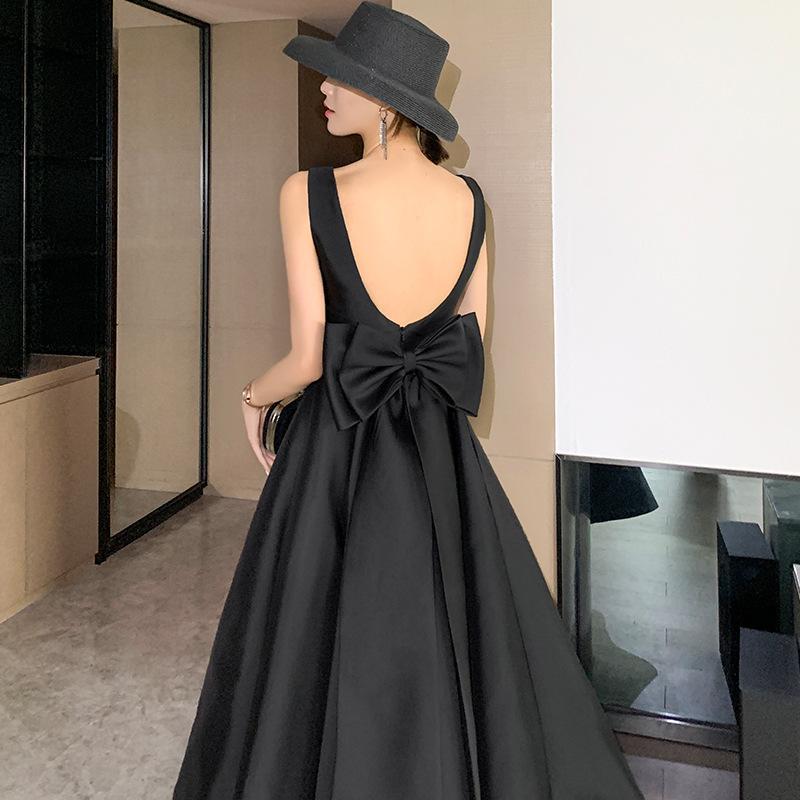 ワンピース レディース パーティードレス イブニングドレス Aライン ポリエステル 70% 80% 气??雅 ヘップバーン風 結婚式 二次会 謝恩会 発表会 演奏会 ステージ 衣装 ブラック レッド XS S M L XL XXL