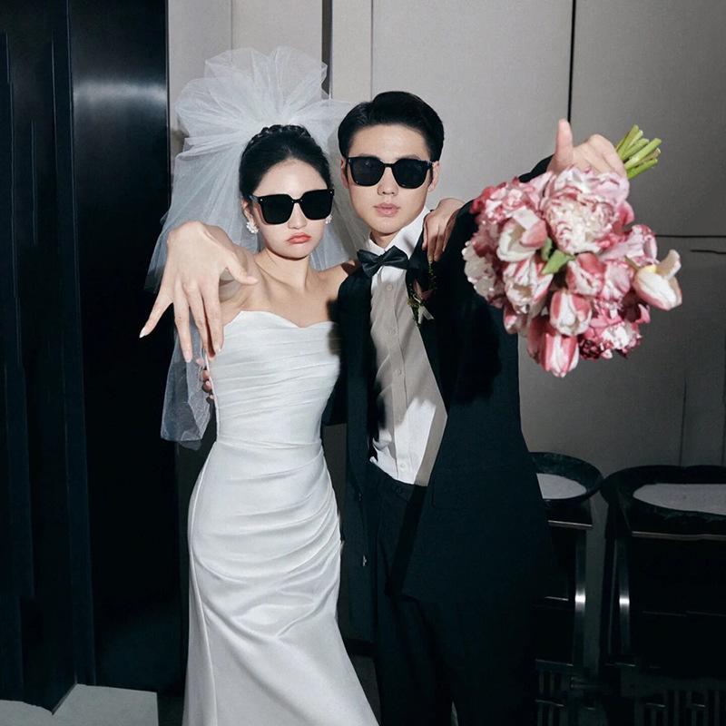 ウェディングドレス レディース 小柄 高腰 ビスチェ Aライン 結婚式 二次会 前撮り 後撮り フォトウェディング 発表会 演奏会 旅行 撮影 サテン ポリエステル ホワイト XS S M L XL XXL