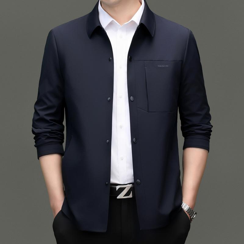 ジャケット 男性用 紳士服 カジュアル アウター ミドルエイジ 翻襟 春秋 無地 軽量 トレンド トップス シンプル