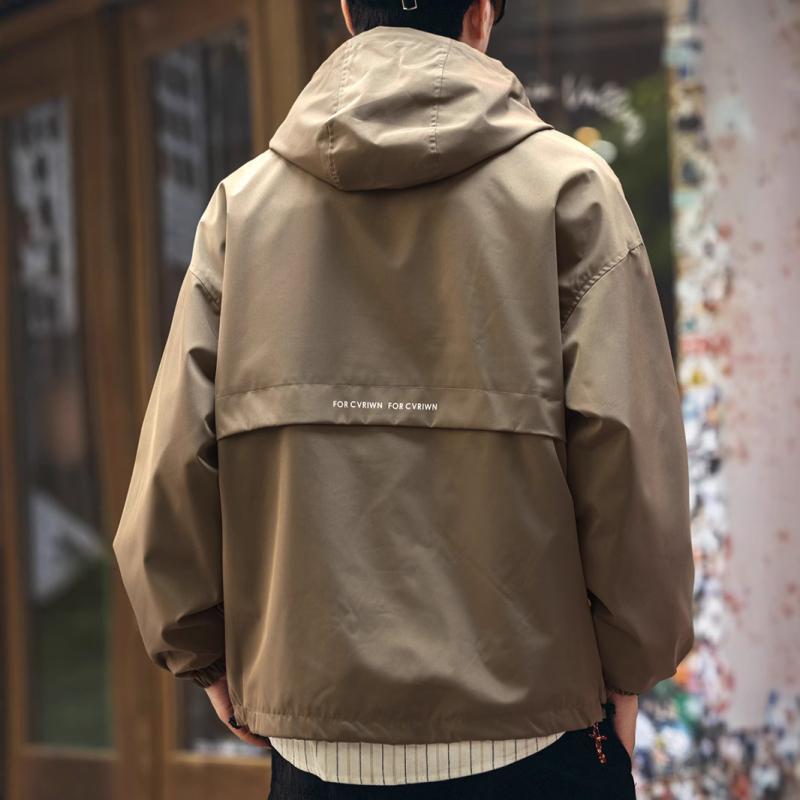 ジャケット 男性用 秋冬 ストリート 復古 アウトドア フード付き 防風 耐摩耗 ワーク アウター ジャンパー ブルゾン カフェ ブラック オレンジ