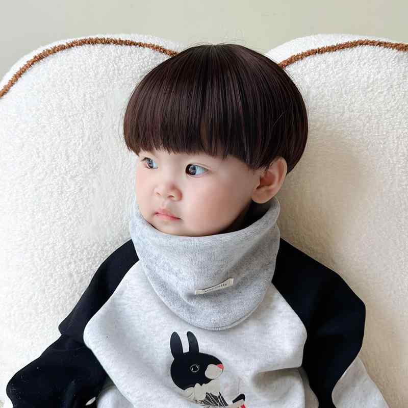 マフラー キッズ ベビー 加絨 加厚 ネックウォーマー 秋冬 防寒 保温 無地 男の子 女の子 1歳 2歳 3歳 4歳 5歳以上 グレー ピンク ベージュ アイボリー(x10)