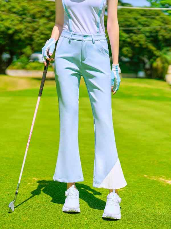 ゴルフパンツ レディース ゴルフウェア スラックス ストレッチ 伸縮性 速乾性 通気性 スポーツ ウェア トレーニング 練習着 美脚効果 細見え 春夏秋冬 白 黒 青