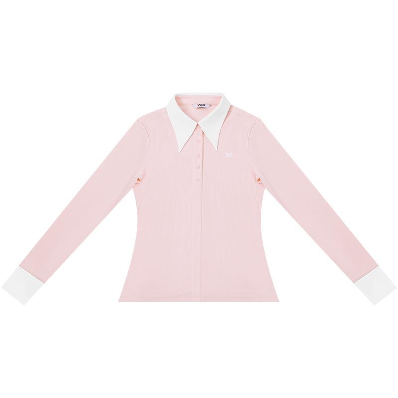 ゴルフウェア レディース トップス 長袖Tシャツ 秋冬 スポーツ 女性用 Tシャツ 高弾性 柔らかい 細畝 コーデュロイ コットン混紡 ゴルフ