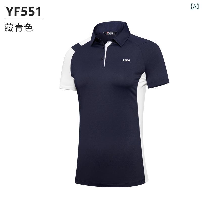 ゴルフウェア レディース 半袖 Tシャツ トップス スポーツウェア 速乾 接触冷感 通気性 ポリエステル ホワイト アイボリー ネイビー ブラック