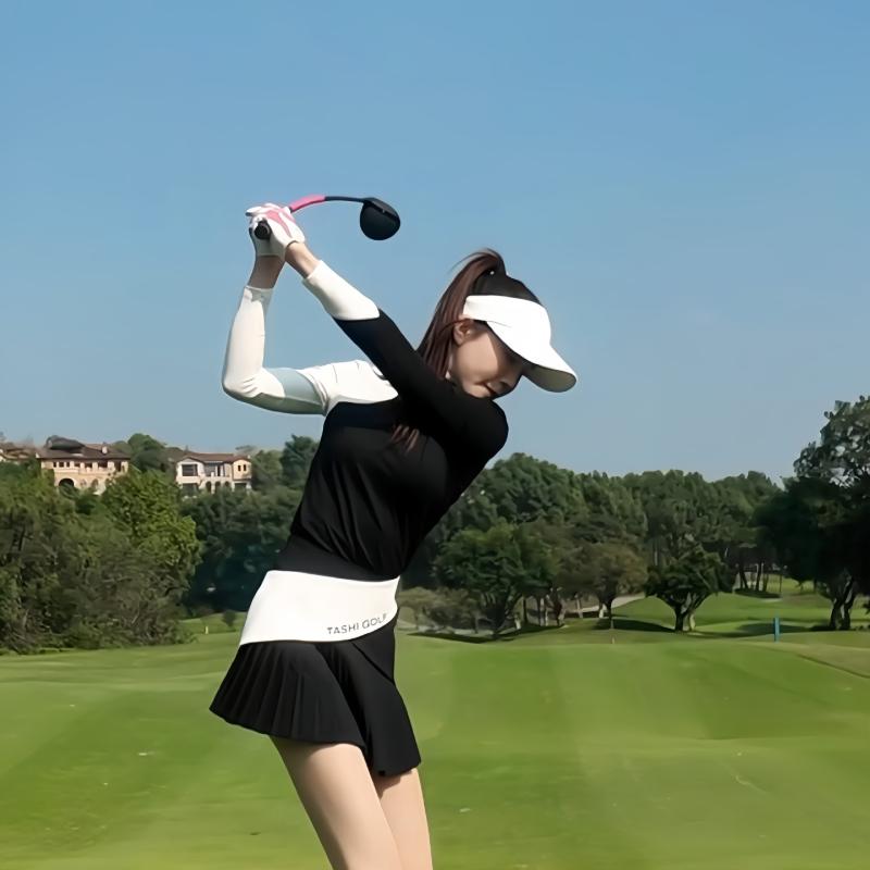 ゴルフウェア レディース ポロシャツ 長袖 ストレッチ スカート付きパンツ 上下セット 春夏 女性用 ゴルフ ファッション スポーツウェア 黒 白｜トミーショップ 店