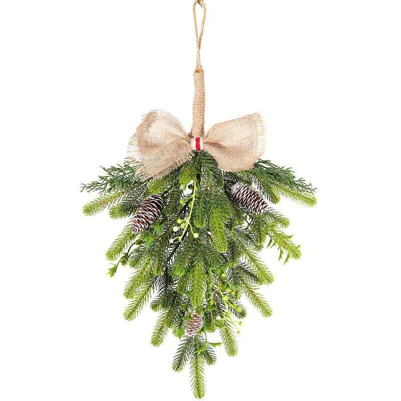 クリスマス 壁掛け クリスマスツリー 窓 ドア 壁掛け 花輪 籐 ハーフツリー ウォールデコレーション(x200)｜トミーショップ 店