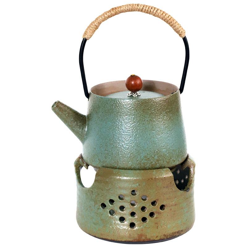 茶器 提梁茶壺 セット 陶瓷 功夫茶具 茶杯 蝋燭式ウォーマー 茶炉 アウトドア ティーウォーマー