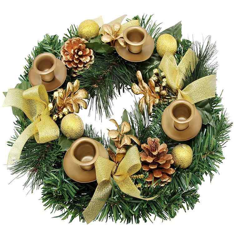 クリスマス リース クリスマス飾り クリスマスオーナメント 燭台 花輪 30cm シルバー ゴールド ブラウン グリーン クリスマス パーティー イベント 4,283円