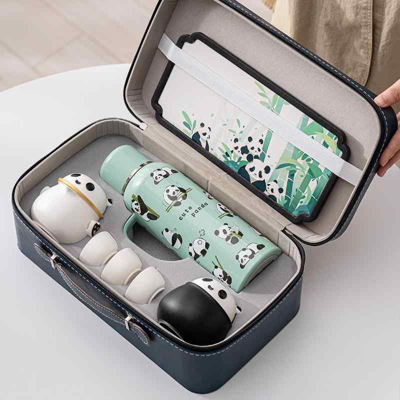 茶器セット 携帯用 ティーセット 陶瓷 4点セット 急須 湯呑み 軽量 コンパクト ?外 キャンプ 旅行 通勤 ピクニック