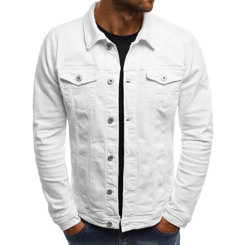 ジャケット メンズ デニムジャケット Gジャン 男性用 ブルゾン コットン ワークジャケット M L XL 2XL 3XL 4XL ホワイト ブラック レッド カーキ ネイビー