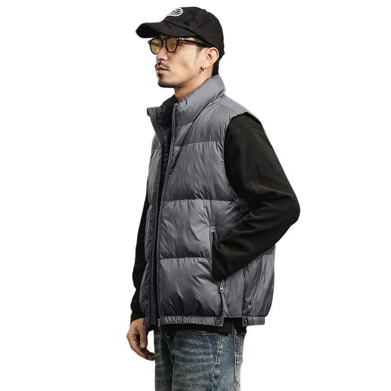 ダウンベスト メンズ 男性用 90% ダウン アウター 秋冬 大 ??? ???? 灰色 黒 カフェ色 軽い 暖かい 防寒 ?古|トミーショップ 店