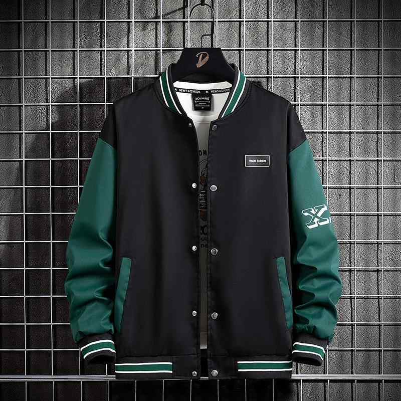ジャケット 男性用 大きいサイズ ブルゾン 春秋 ストリート系 ゆったり アウター カジュアル カップルウェア ブラック ホワイト ポリエステル