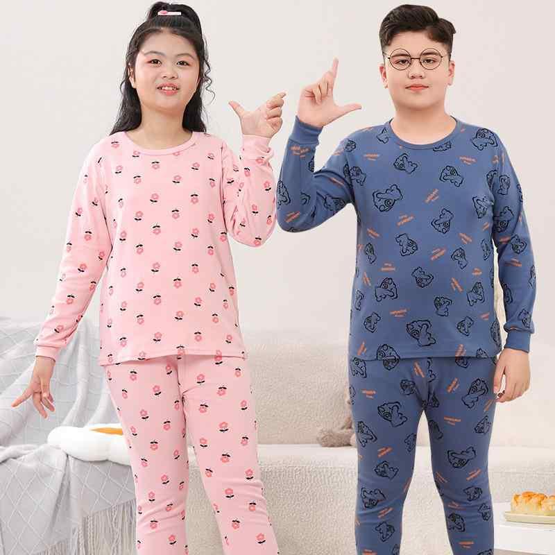 子供用パジャマ 男の子 女の子 中大サイズ コットン 厚手 あったか 寝巻き ルームウェア 上下セット 140cm 150cm 160cm 170cm 180cm 190cm グレー サッカー 宇宙飛行士 花柄 クマ