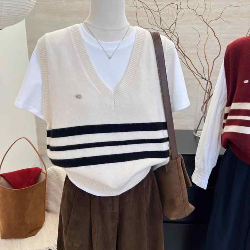 Tシャツ レディース 接触冷感 ニット ベスト 半袖 トップス 切り替え 涼しい 快適 ブラック 通勤着 普段使い サマーニット 5,983円