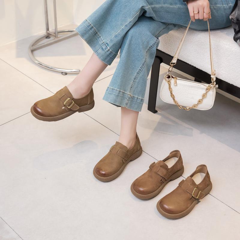 フラットシューズ レディース 本革 ローファー ぺたんこ靴 スリッポン モカシン ラウンドトゥ 履きやすい 疲れない 婦人靴 カジュアルシューズ マタニティシューズ 妊婦靴 ぺたんこ 春夏 秋冬 ブラウン カーキ