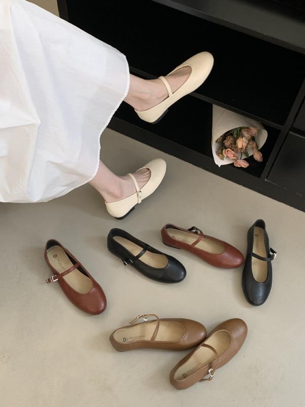 楽天市場】コンビフラットシューズ ぺたんこシューズ バレエシューズ