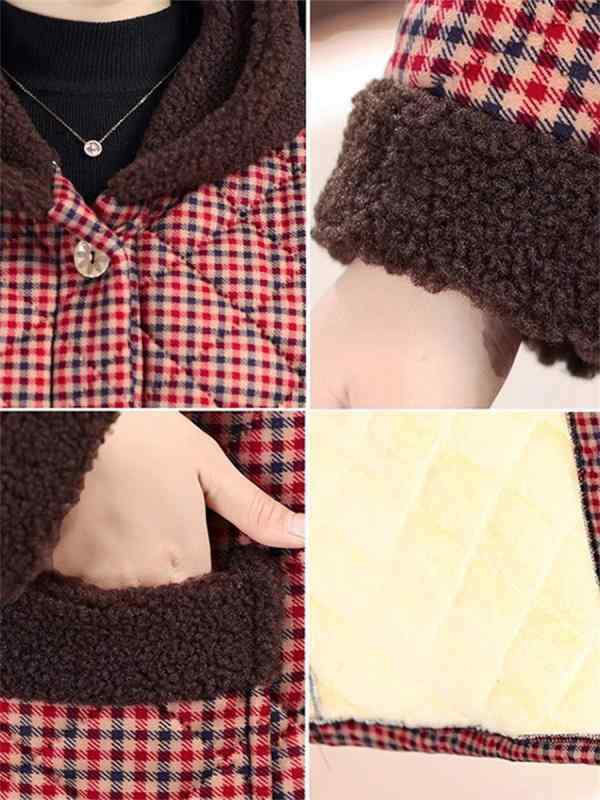 コート レディース ミセス 中綿コート フード付き 暖かい 厚手 アウター ゆったり 婦人服 ポケット付き 花柄 ポリエステル レッド ブラック系 コーヒー色
