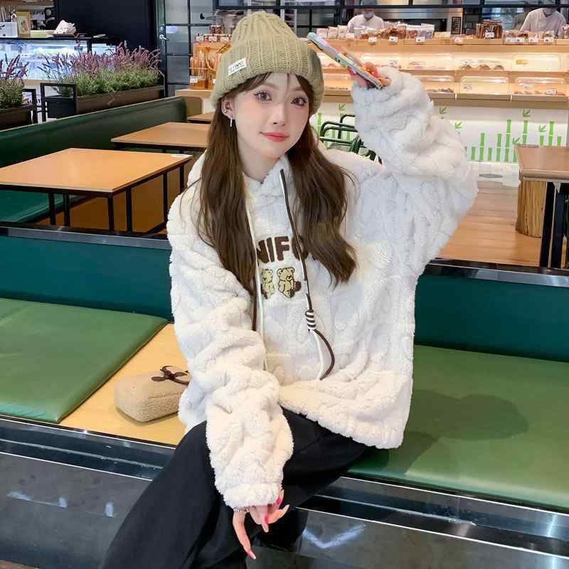 マタニティウェア レディース 衛衣 パーカー 秋冬 長袖 裏起毛 あったか ゆったり かわいい 杏色 ピンク系 カジュアル 部屋着